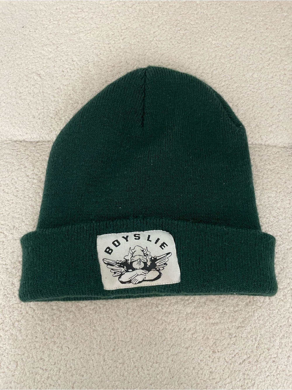 Boys Lie Forest Green Knit Cuffed Beanie